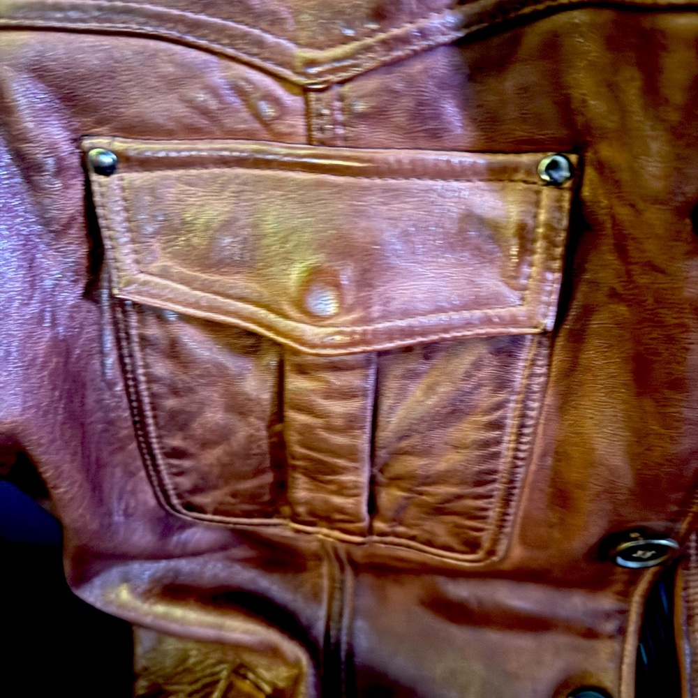 Leather Wilson jacket,size L,brown